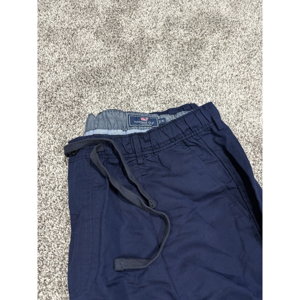 Vineyard Vines Mens XL On-The-Go Pants Navy Blue Elastic Waist Drawstring Chino